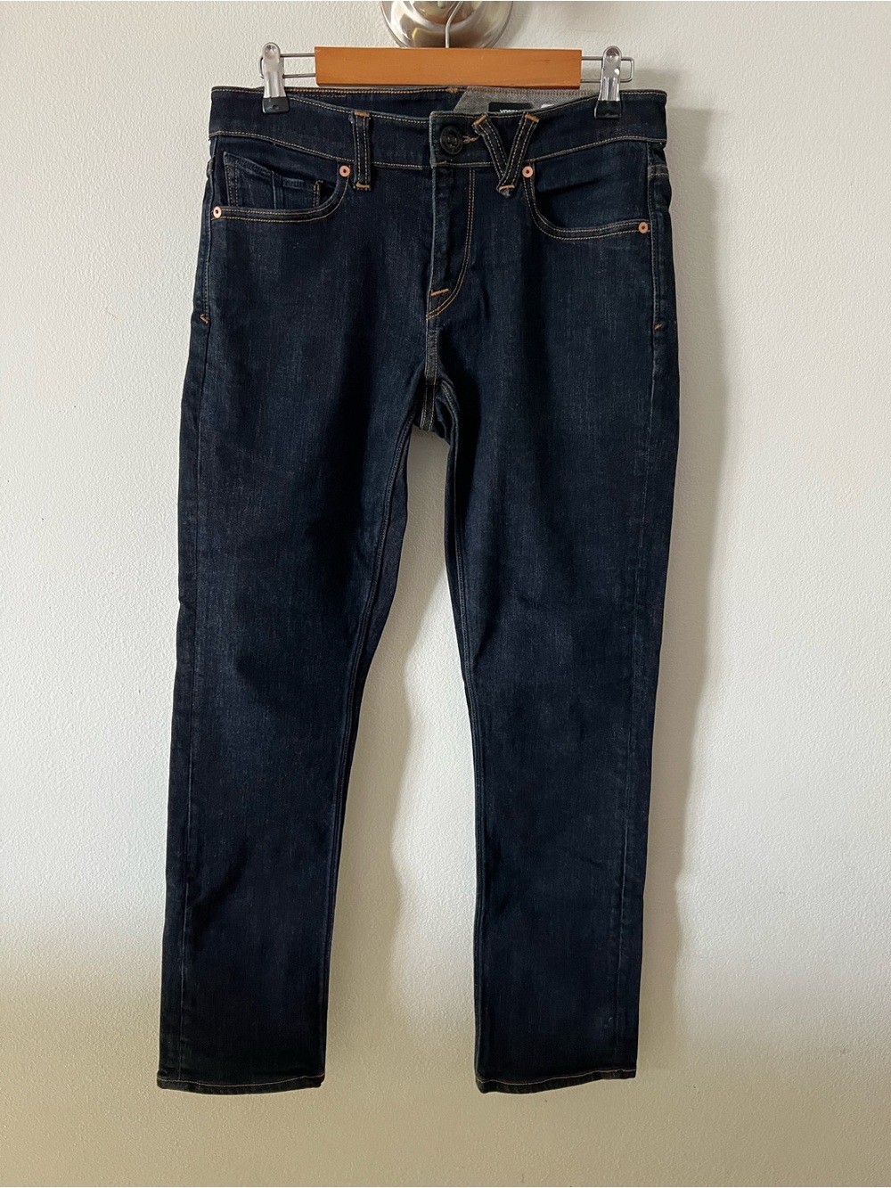 Volcom Men's Dark Blue Vorta Slim Straight Jeans Sz 30